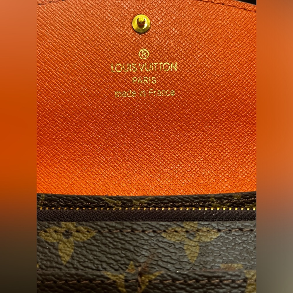 Louis Vuitton Emillie Monogram Orange Button Wallet With Box - Picture 3 of 7